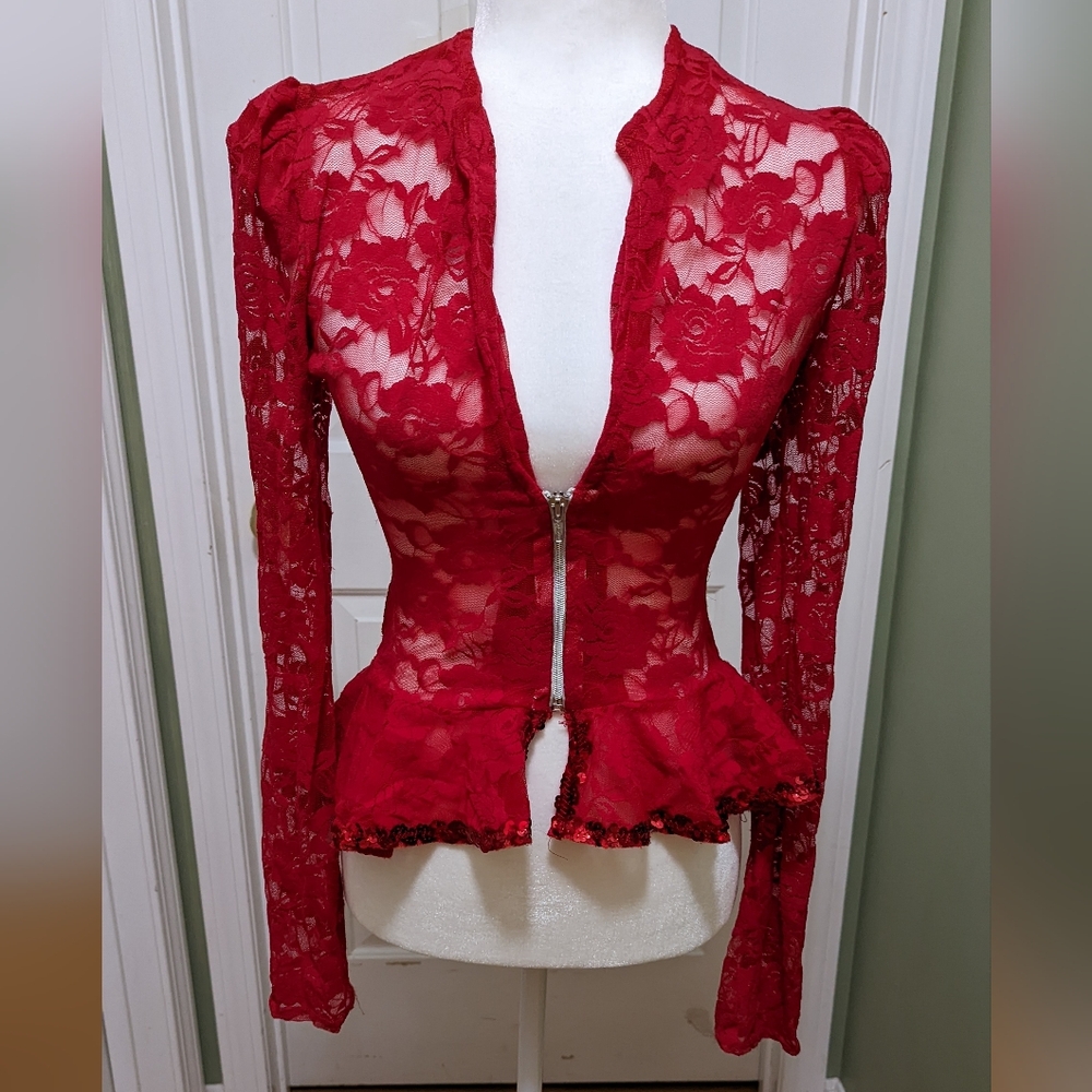 Red lace jacket